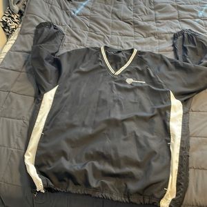 Sport-Tek Mens black/white tipped V-neck Rwglan Wind shirt